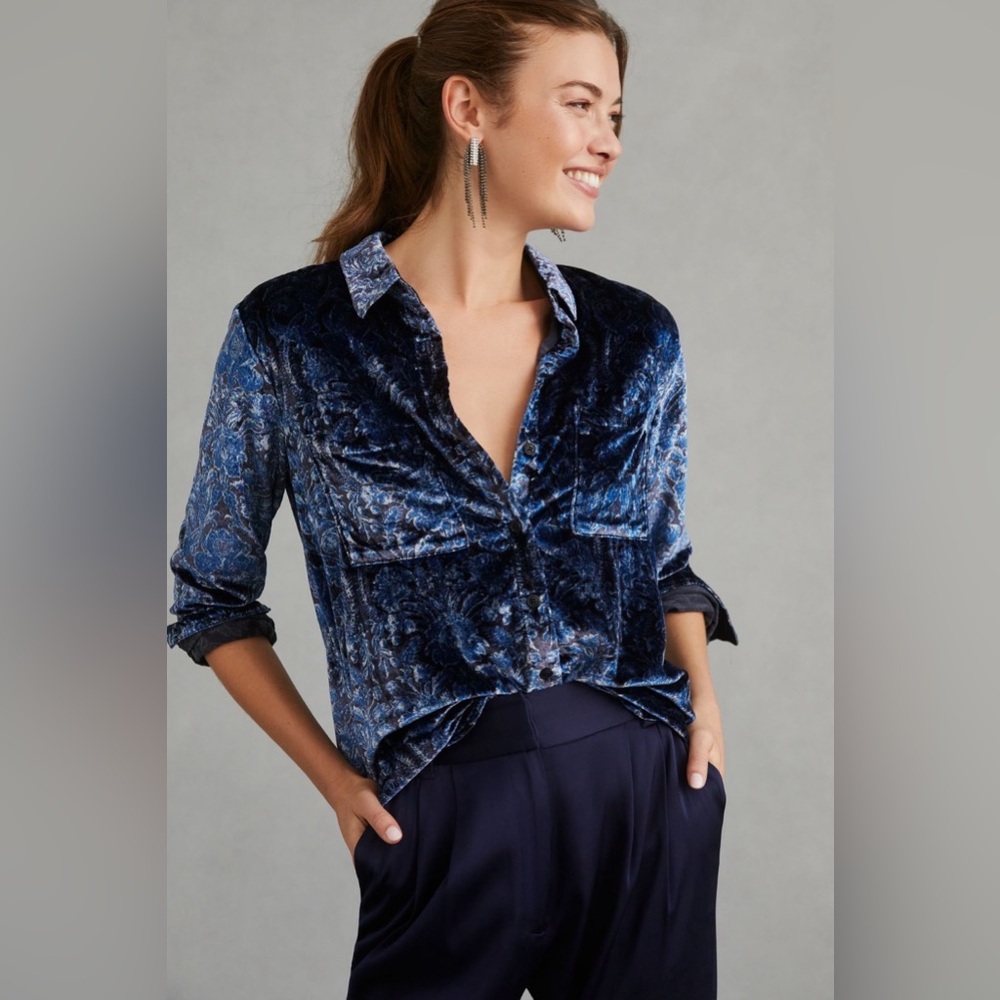 Anthropologie Pilcro Velvet Shirt